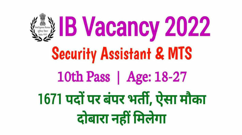 intelligence bureau job vacancy 1